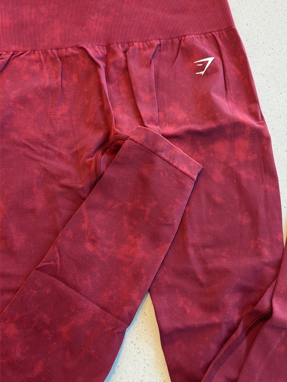 Gymshark women seamless legging red marble tie dye
